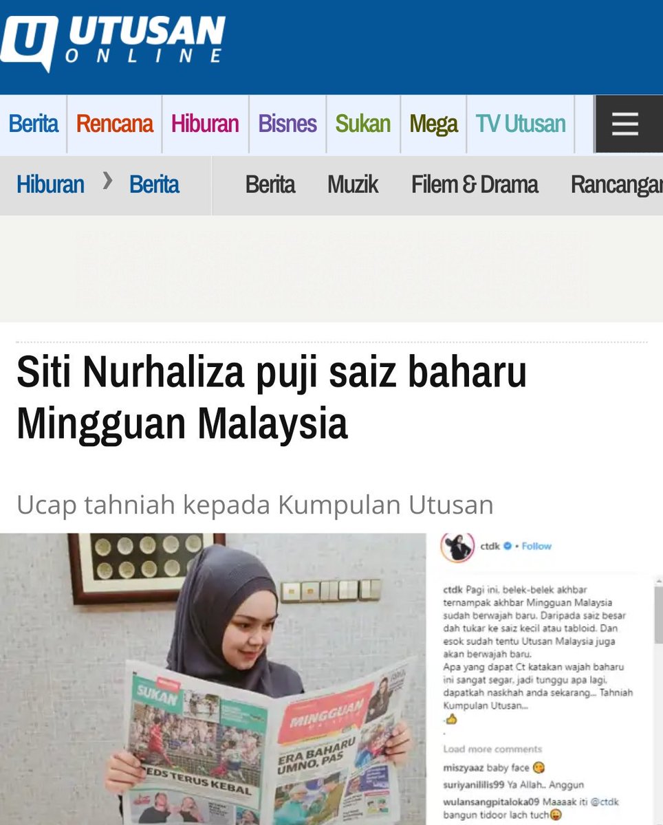Shahnon Salleh On Twitter Utusan Malaysia Umonline Kini Bersaiz Tabloid