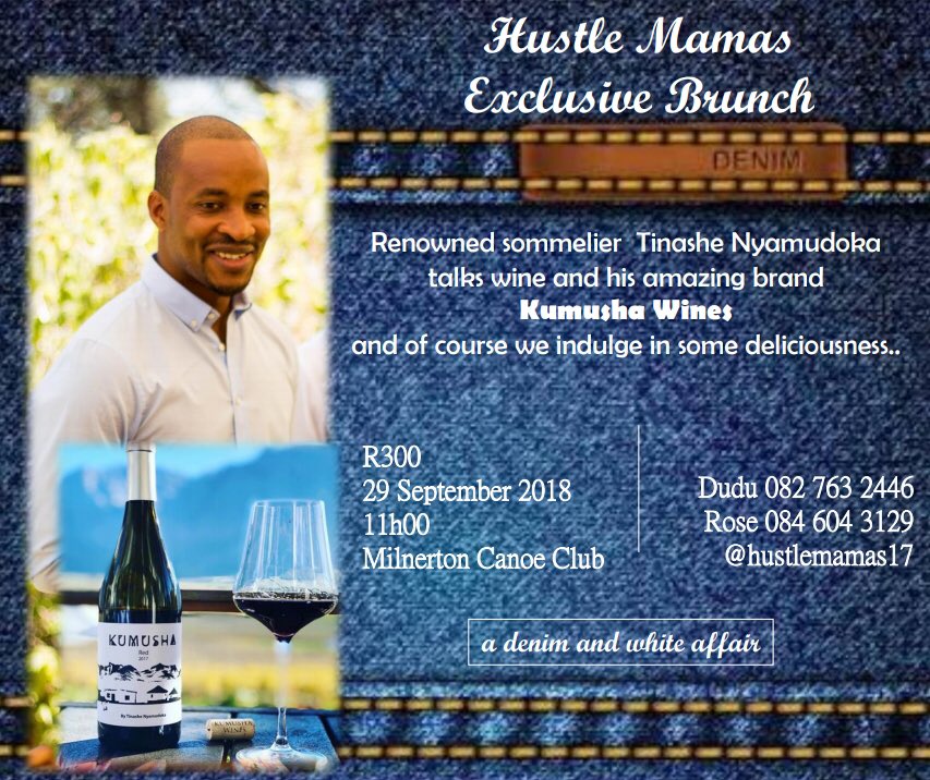 Another one! Please join the #HustleMamas team at another of our women’s brunches, ushering in spring in Cape Town! Lineup includes @Earthy_Nolly -natural hair lover and @tnashenyamudoka, head Sommelier at The Test Kitchen and founder of #KumushaWines! 

RSVP to secure your spot!