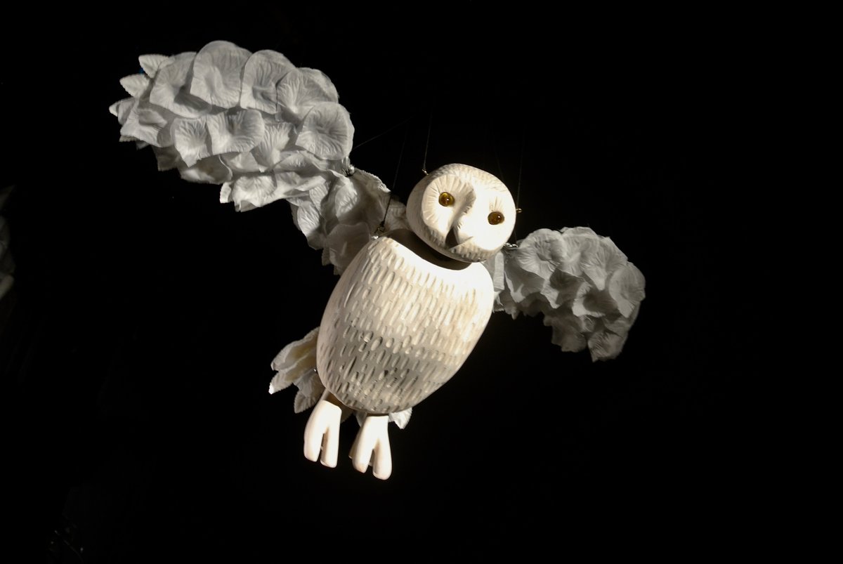 string_theatre's tweet photo. The Crow's Tale @nhillustrator #marionette #owl #hare #goat #fox https://t.co/CkyaEw66Nq
