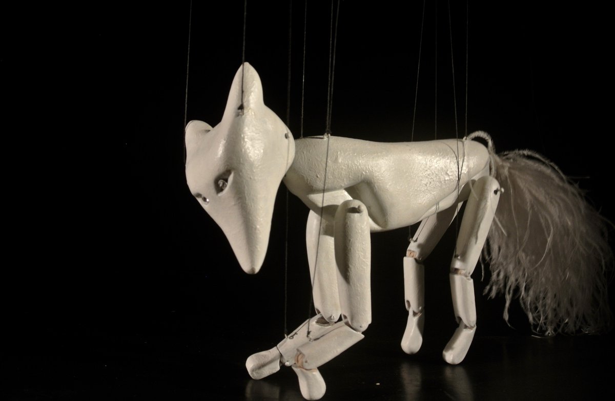 string_theatre's tweet photo. The Crow's Tale @nhillustrator #marionette #owl #hare #goat #fox https://t.co/CkyaEw66Nq
