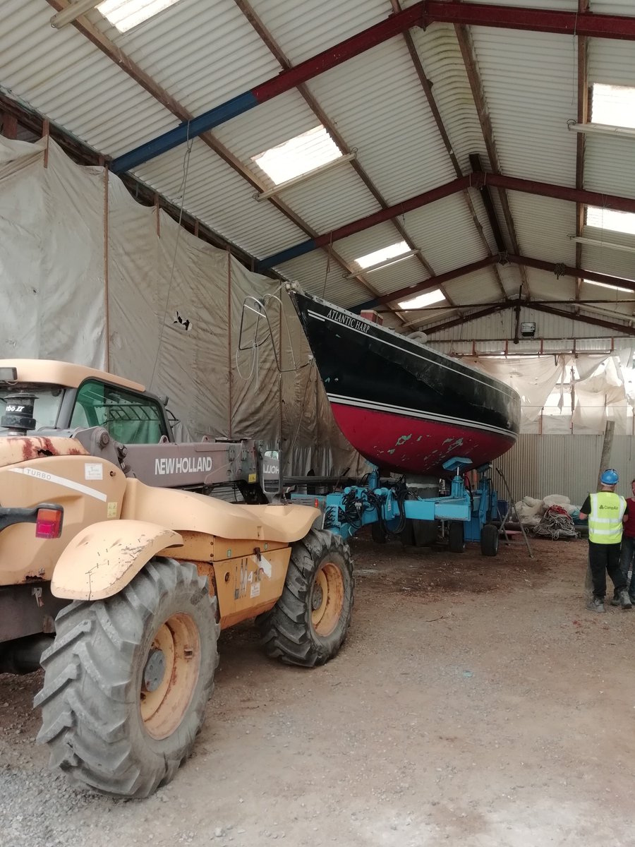 gweek_boatyard's tweet photo. Atlantic Harp, at #Gweek for a refurb and replaced keel: she'll be launching next April. #GRP done by Chris Hardman-Jones along with work by on-site #shipwright Duncan Skingley. #sailingcornwall https://t.co/WAlVf8hQ7Z