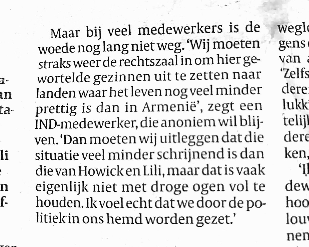 roosvonk's tweet photo. Begrijpelijke frustratie v IND’ers nav #lilienhowick. Klinkt alsof #harbers zich vooral heeft laten leiden door publieke commotie ipv merites vd zaak. Dus ivm rechtsgelijkheid moet hij die andere ca.400 nu ook maar laten blijven! https://t.co/wmNqx6TVtQ
