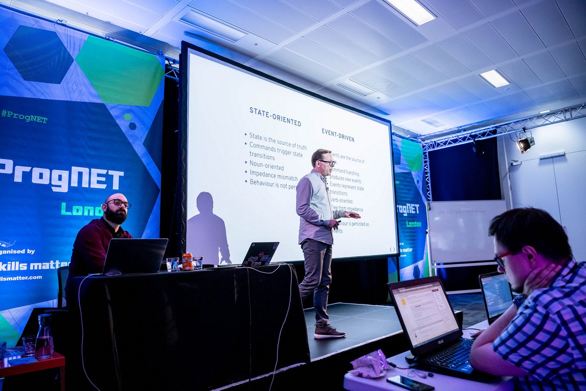 Zimareff's tweet image. Big thanks to all participants of our #eventsourcing tutorial at @skillsmatter #prognet 2018. I and @RagingKore hope you learned a lot and we learned too and will be improving the workshop! Get in touch if you have questions, suggestions :)