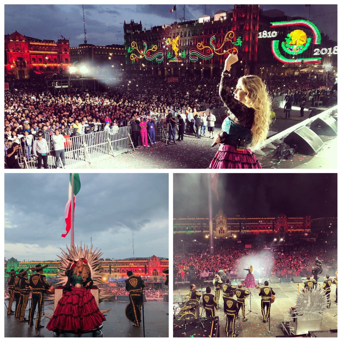 Viva mexico !! Grito de independencia en el zócalo de la cdmx. #Aliciavillarreal #ZocaloCDMX