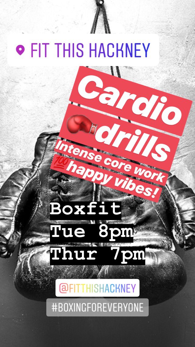 JosieBenson_'s tweet image. Join me this Tue 8pm.... @FitThisHackney #josiebensonpersonaltraining  #boxfitclass #boxersicecoach #fitnessmotivation #hackneygyms #communityfitness #communitylove #happyendorphins #fitforlife #veganfitness #lgbtfriendly #fitnessforeveryone #boxingworkout