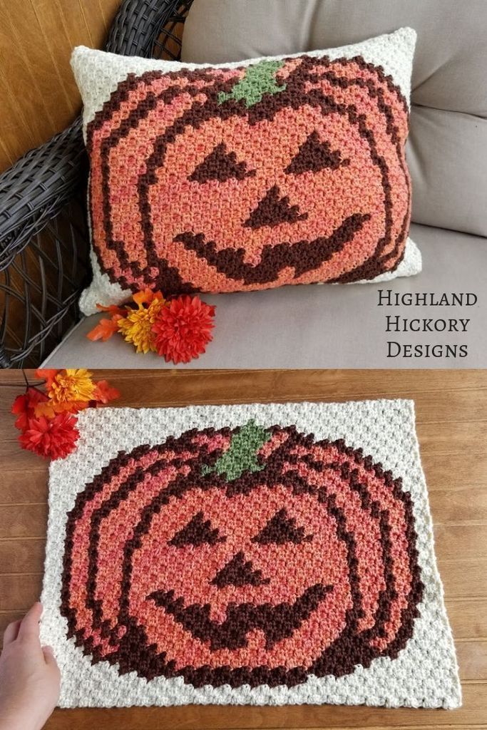 nickiscrafts's tweet image. Just Pinned to Nicki&apos;s Homemade Crafts Community Board: Crochet the Pumpkin Pillow with this free Corner to Corner (C2C) pattern. There is a plain pumpkin and a Jack-o&apos;-lantern graph. Use to make many projects! #crochet #freecrochetpattern #minic2c #corn… ift.tt/2MAGPcx