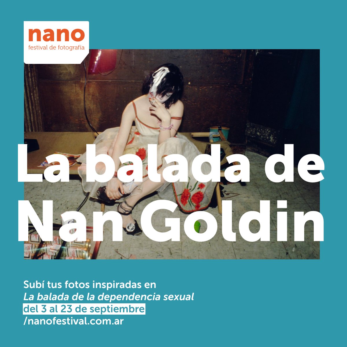 ¡CONVOCATORIA 2018!
Hasta el 23/9 podés mandar fotos inspiradas en La Balada de la Dependencia Sexual de NAN GOLDIN. La homenajearemos en noviembre en el <a href="/FestivalBaHR/">Festival Basado en Hechos Reales</a> en el @elCCKoficial
