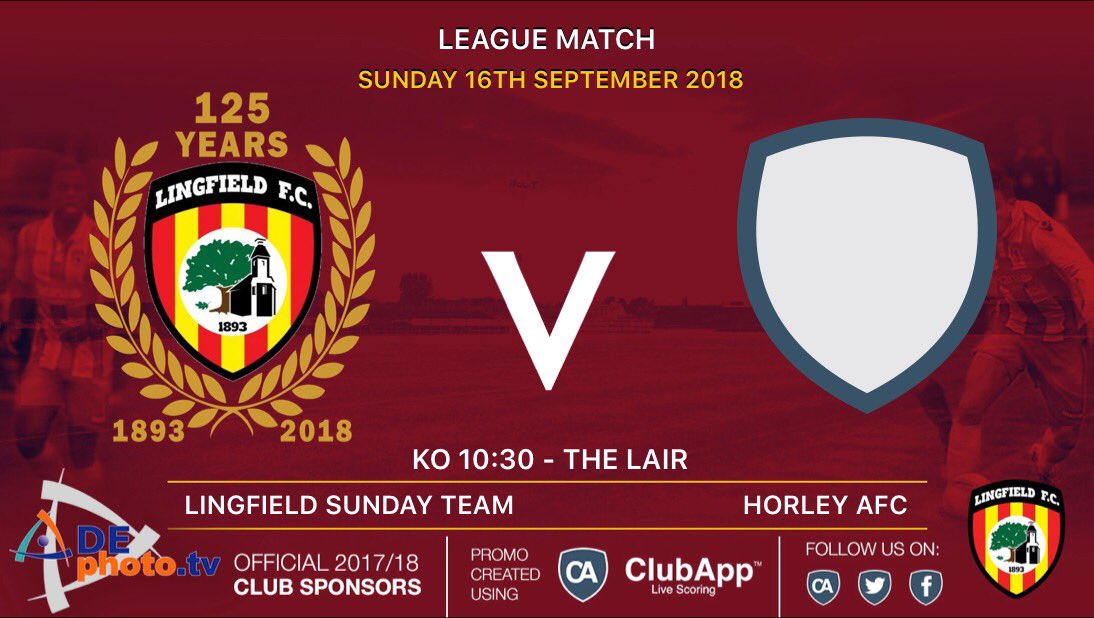 Lingfield_FC's tweet photo. Full Time Sunday Team 5-3 @HorleyAFC                              Goals.                                                Dan Clark - 2
Dan Chapman -2 
Spencer Clements -1
Assists:
John Brandon - 1
Dan Chapman - 2
Dan Clarke - 1       #125Years Lingers #ClubApp https://t.co/cHUEK5wHhL