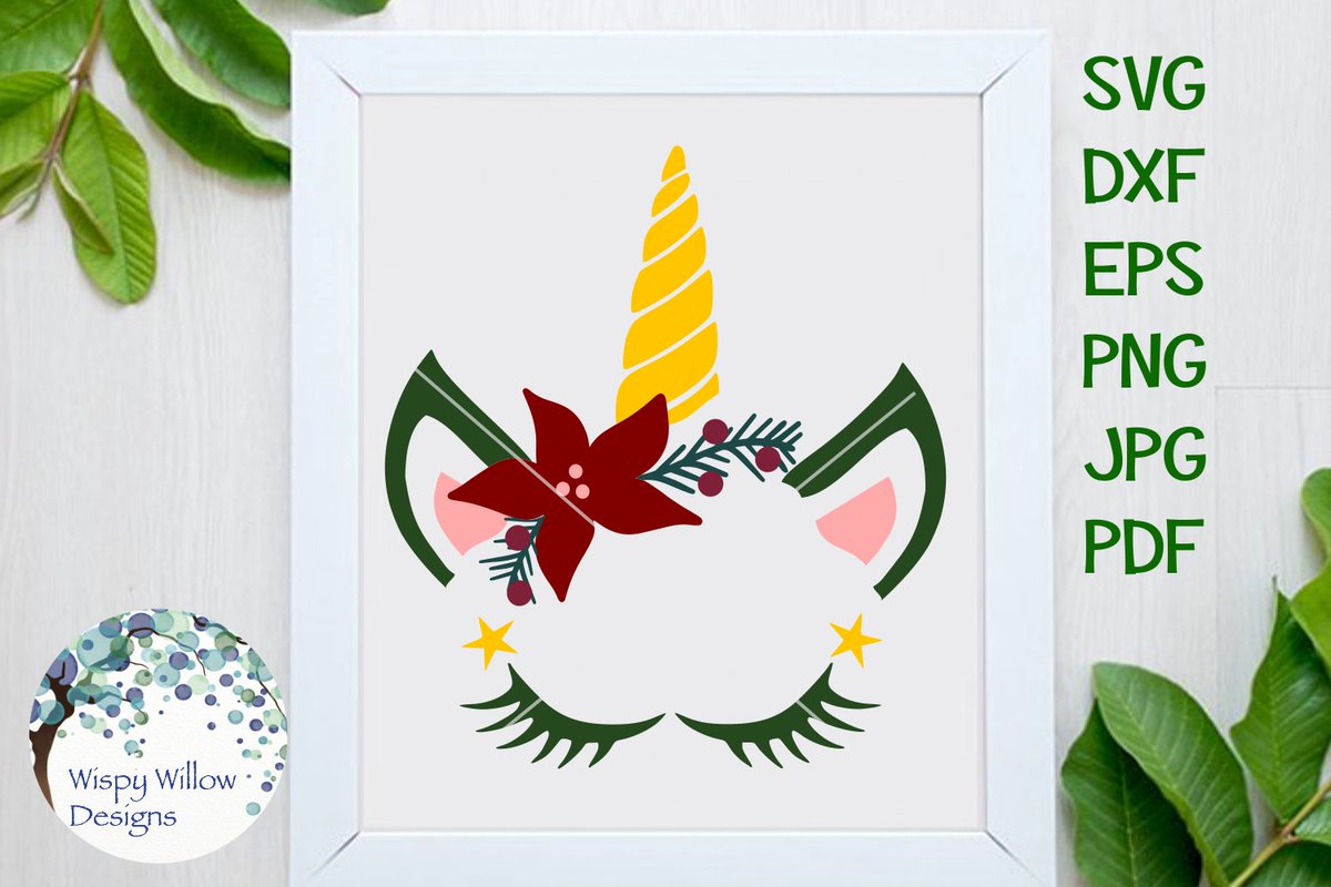 designbundles's tweet image. Check out this new  Christmas Unicorn design that's just been added to Design Bundles. It's perfect for T-shirts, bags and stickers! #unicorndesign #christmasdesign #svg #unicornclipart designbundles.net/wispywillowdes…