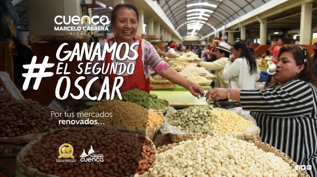 MarceloHCabrera's tweet photo. ¡Buenos días amigos! 

Con la alegría inmensa de que #Cuenca obtuvo, por segundo año consecutivo, el premio en los @WTravelAwards como Mejor Destino de Vacaciones Cortas de Sudamérica, nos sumamos a la campaña #EstaVaPorVosCuenca, compartan sus fotos de nuestra bella ciudad. https://t.co/Y3wOdfeslS