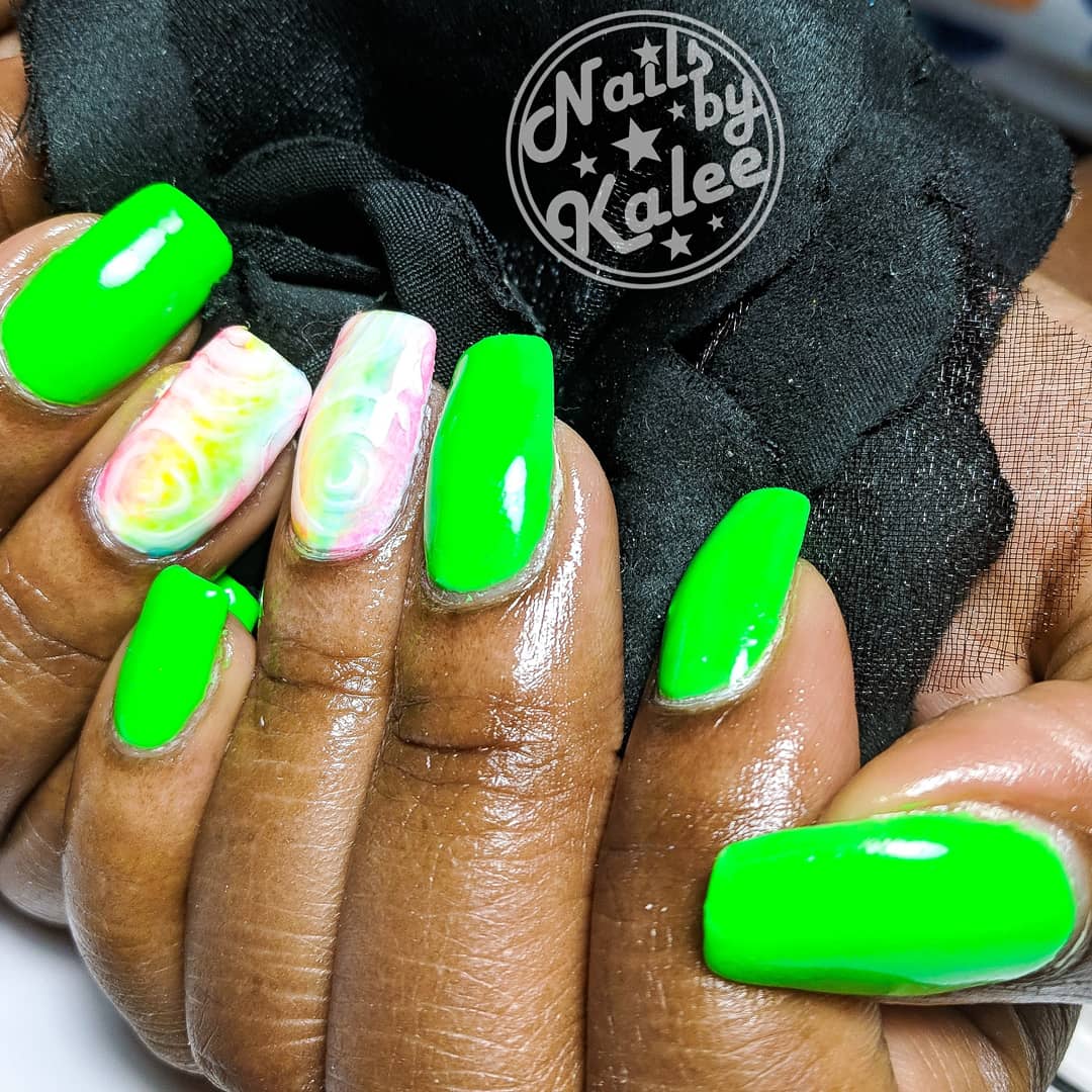 NailsByKalee's tweet photo. First up for today are some gorgeous rainbow roses and neon green for Micah! Thanks so much for coming in! #neonnails #rainbownails #nailsbykalee #avnails #palmdalenails #661nails #nailart #nails #nailartist #notd #nailpro #nailstagram #nailinspo #naildesigns #nailsmag #nailsofig https://t.co/48C2Cvtqhs