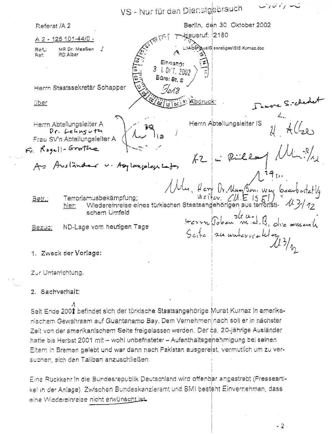 Fragdenstaat De On Twitter Hier Das Gutachten Das Hans Georg Maassen 2002 Zu Murat Kurnaz Verfasste Darin Argumentierte Er Fur Das Innenministerium Dass Kurnaz Aufenthaltsgenehmigung Erloschen Sei Weil Er Uber 6 Monate Nicht Mehr