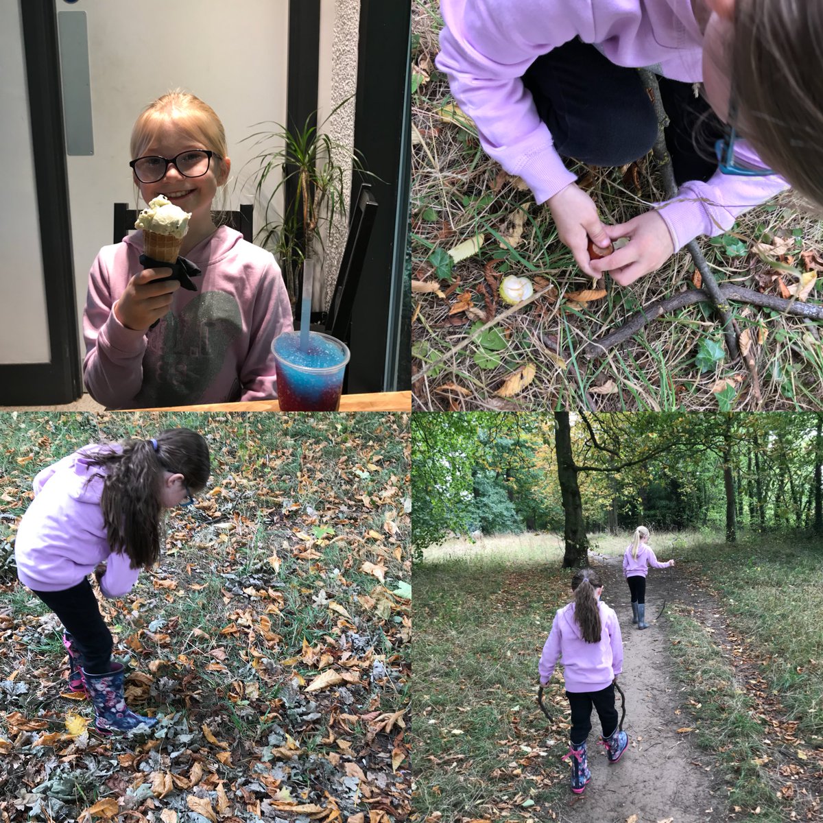 rfields1981's tweet photo. Perfect Sunday afternoon! My two gorgeous “conker conquerors” (Izzy’s words!) loving the Autumn vibes and helping me bring a little bit of autumn to the classroom this week#freshair #teacherlife #weloveautumn #homelifebalance https://t.co/LlQz7F984h