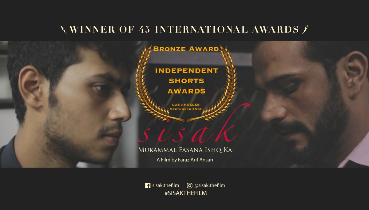 PyaarFaraz's tweet photo. #SisakTheFilm wins its 45th International Award!!! 🌈💖💫 BEST LGBT SHORT at Independent Shorts Awards, Los Angeles @IShortsAwards | @jitin0804 &amp; @Dhruv528 - this one is dedicated to you two! #LGBT #LGBTQ #LoveWins #LGBTQIA #Queer #LoveisLove #India #LosAngeles #queersoftwitter https://t.co/KXazgEIkSv