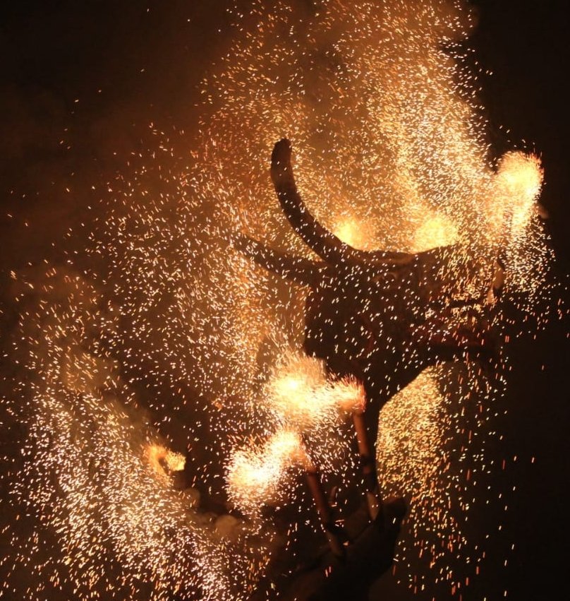 dracsantjust's tweet photo. Gran correfoc ahir per el carrers de @RiudauraCat la colla i en Rifenyo vam xalar d'allò més.
#SomDeDrac #culturapopular #BestiariDeFoc https://t.co/xbPsoApmhK
