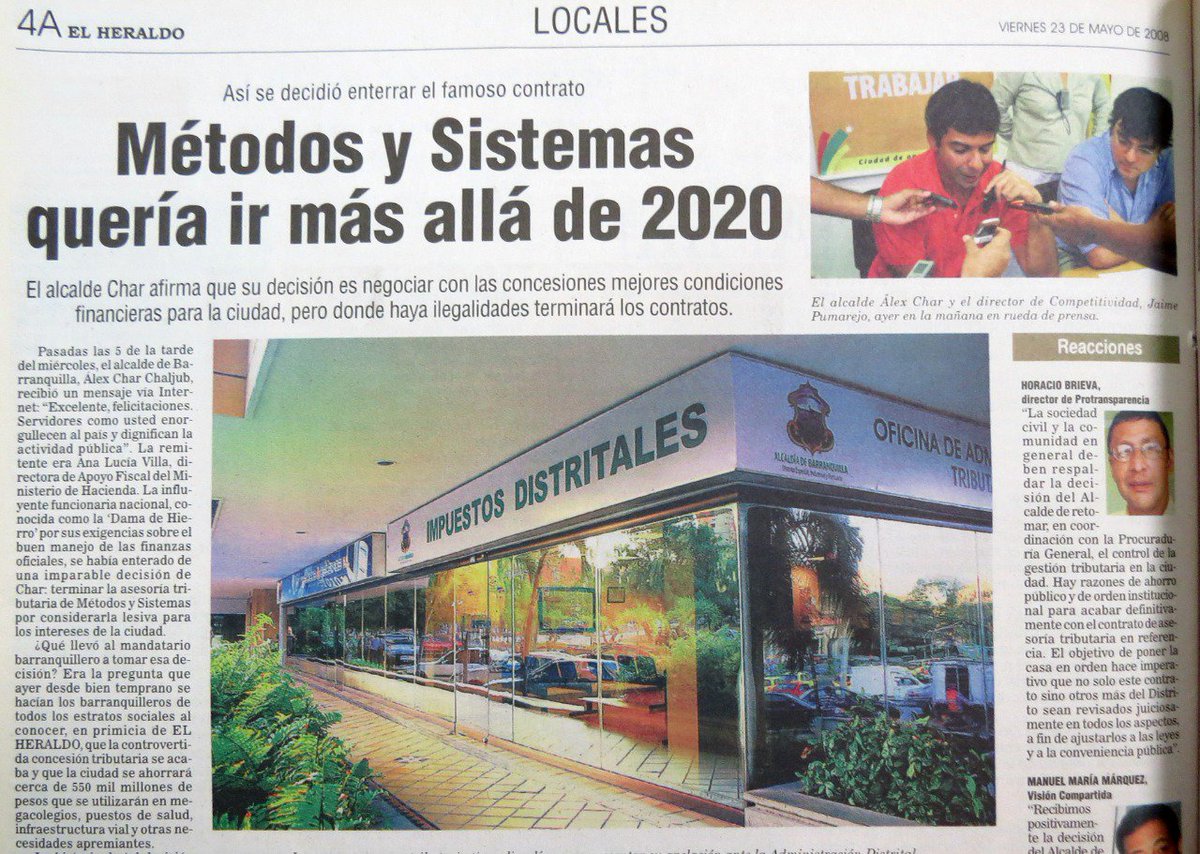 AlejandroChar's tweet photo. En la vida debemos tomar decisiones difíciles, que incluso hasta los más cercanos consideran temerarias. Hace un poco más de 10 años el voto de confianza de los bquilleros me impulsó a tomar una de ellas: acabar la lesiva concesión de Métodos y Sistemas para recaudo de impuestos. https://t.co/qbQdLrwoos