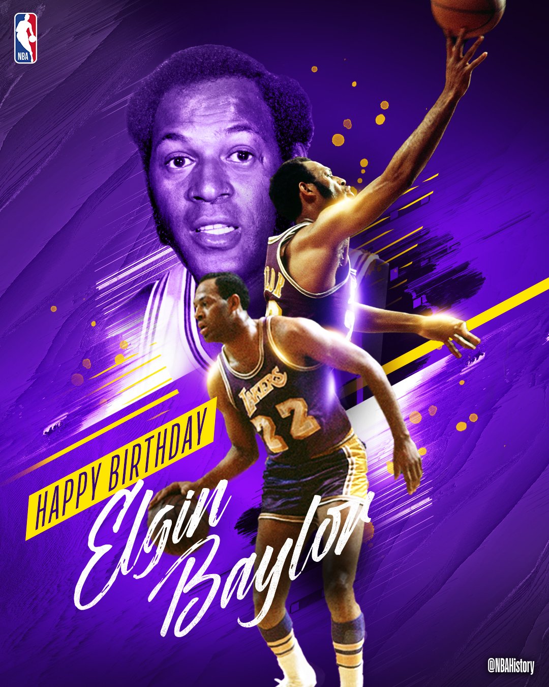 NBA \"NBAHistory: Happy 84th Birthday to 11x All-Star, 10x All-NBA & Hall of Famer, Elgin Baylor! 
