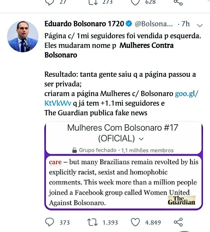 vixe_marules's tweet image. Ta tendo filho do inominável propagando fake news. 

#EleMente #EleNunca #EleNão #MulheresContraBolsonaro #FascistasNãoPassarão