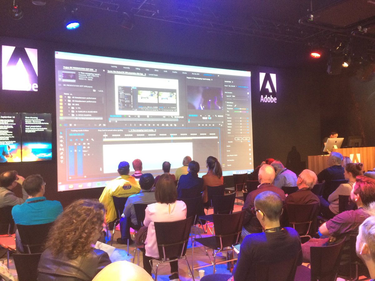 MaddieVining's tweet photo. Handy editing tips from @Adobe today at #IBC2018 https://t.co/mNYMFvaPuv