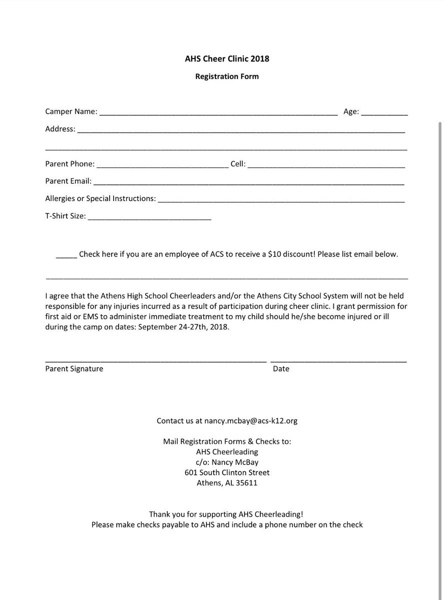 AthensCheer's tweet image. One week until our cheer clinic!! Come out and join us!!