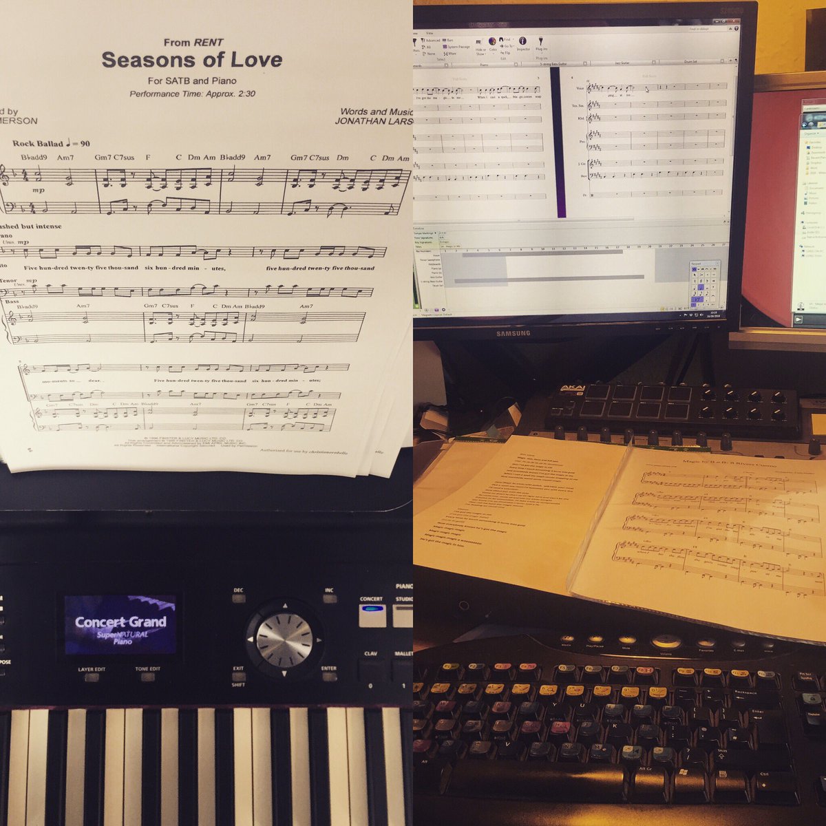 HandlesMusic's tweet photo. Up early for score prep, then #panto auditions and then a little vocal workshop on #seasonsoflove #musician #musicaldirector #busybusy https://t.co/43Uwq1f1T1