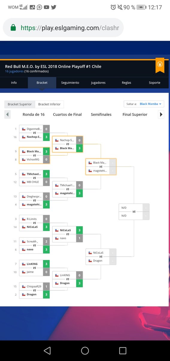 2do día de competencia en la <a href="/ESL/">ESL</a> 2018🇨🇱 #chile <a href="/redbullCL/">Red Bull Chile</a> <a href="/Superwarriors_/">SuperWarrior´S</a> , se clasificó a la ronda y ahora en 40min se viene la. Semifinal!! Apoyame 💪💪 link.clashroyale.com/invite/friend/…