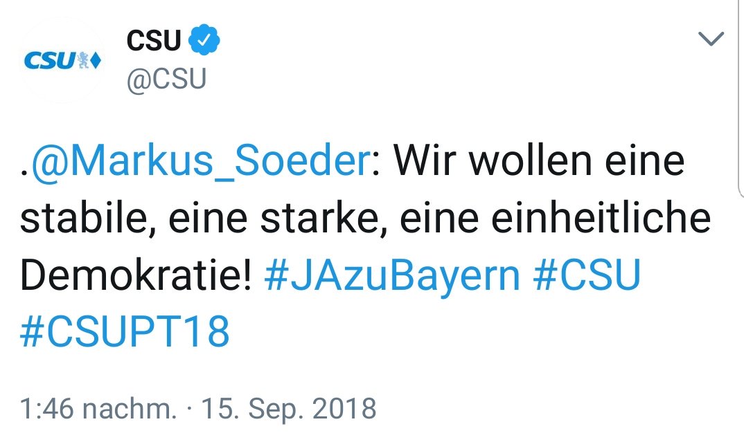 EvaLettenbauer's tweet photo. In einer Demokratie "Einheit" vorschreiben zu wollen ist offensichtlich undemokratisch! Ich will keine "einheitliche Demokratie" ala Söder, sondern demokratische Meinungsfreiheit. #ltw18 #CSUPT18 #jugendändert https://t.co/MDI5oPJGZG