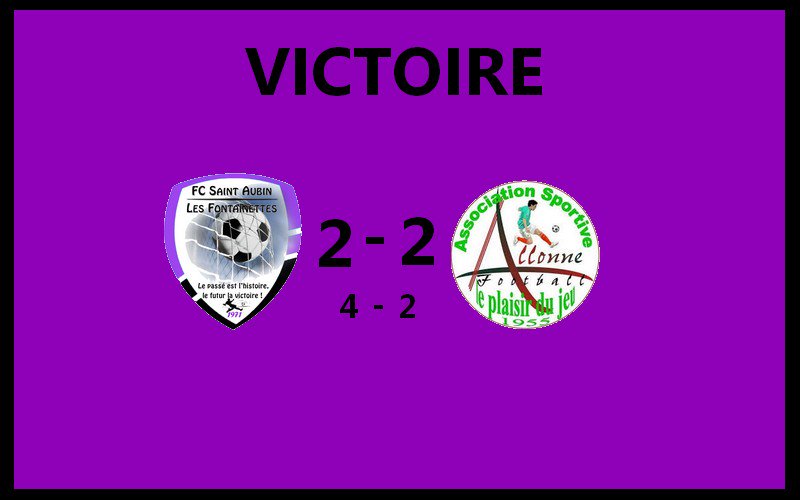 fcsaintaubin's tweet photo. Résultat du Week-end

Equipe 🅰️

Défaite 1-0 face à Dieudonné Puiseux

Equipe 🅱️

Défaite 7-4 face à Rochy Condé 2
Les buteurs : 
- @mickael_masse (x3)
- Vincent GOMBART

Equipe U18

Victoire 2-2 ( 4-2 au TaB ) face à Allonne
Les buteurs :
- Théo DEGOUVE
- Benoît BALLIET https://t.co/BGdKPEPcSr