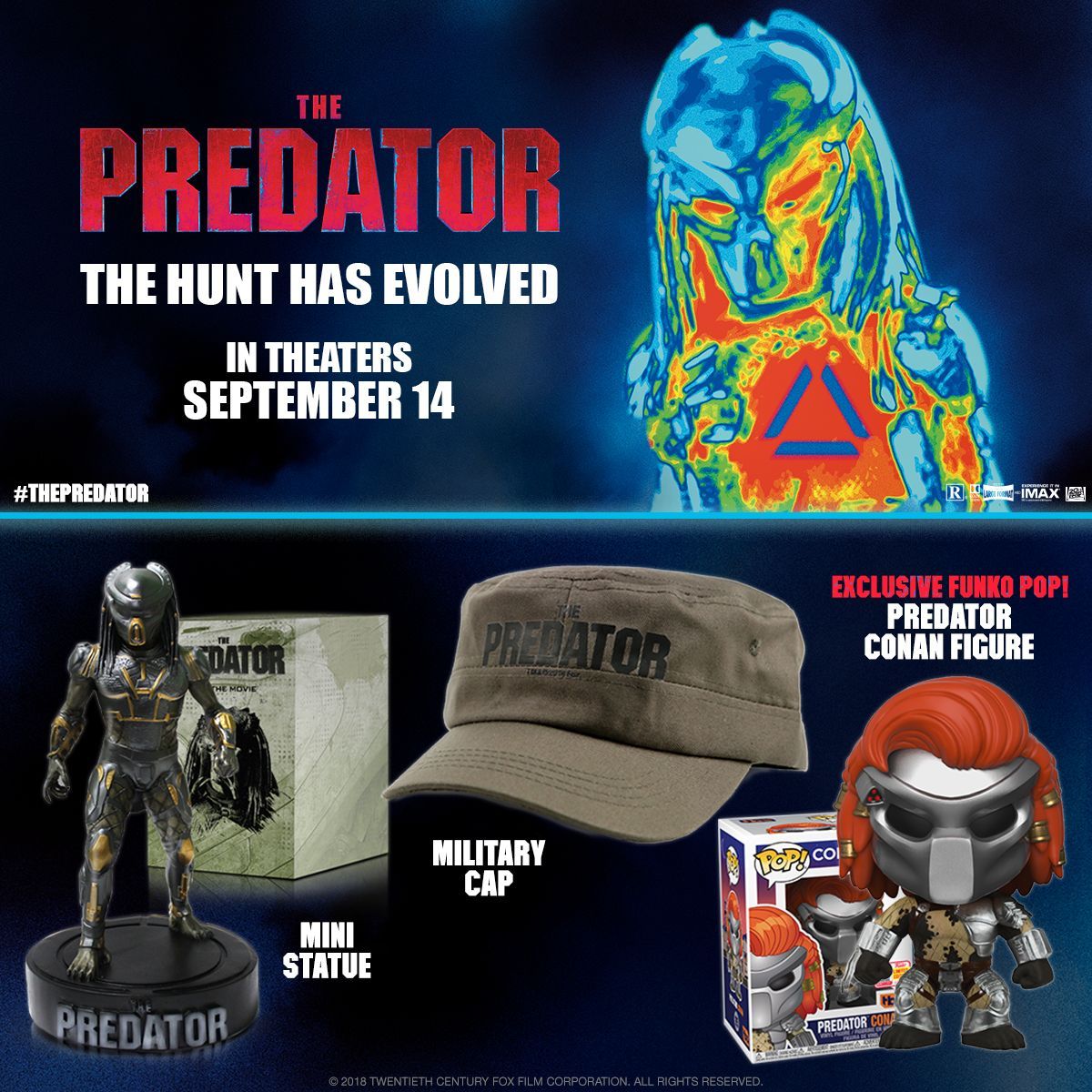 atomtickets's tweet image. Another #AtomSweeps has landed. We’ve hunted down 5 official movie prize packs from #ThePredator for a special fan GIVEAWAY!

For your chance to WIN, RT this tweet. Don't forget to check your DM's next week to see if you've won. See rules: bit.ly/2CN9nQp @Predator