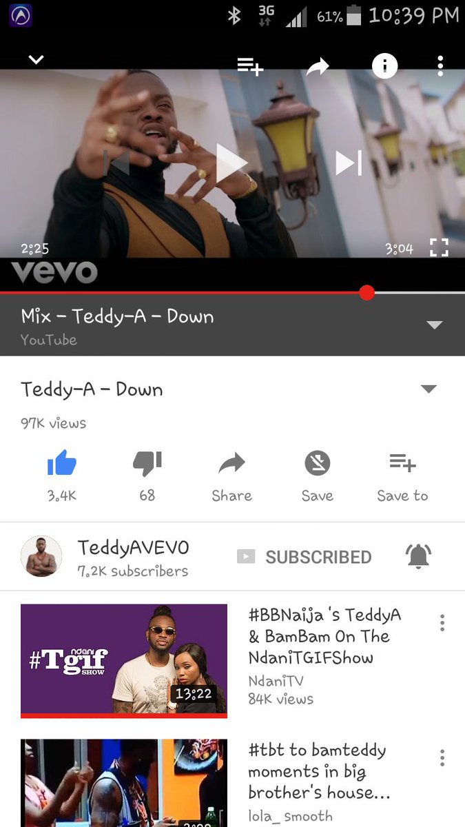 BomaMaureen's tweet photo. Guys hope we're still streaming #DownTheVideo? we're getting there.. slow n steady wins d race #bbnaija #Bamteddy https://t.co/qr4bUf4Wbl