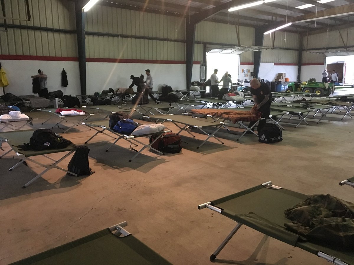 SE-MA TRT is setting up a new base ready for deployment in a new area of North Carolina. The team drove through torrential rains to this new staging area. #hurricane #florence
