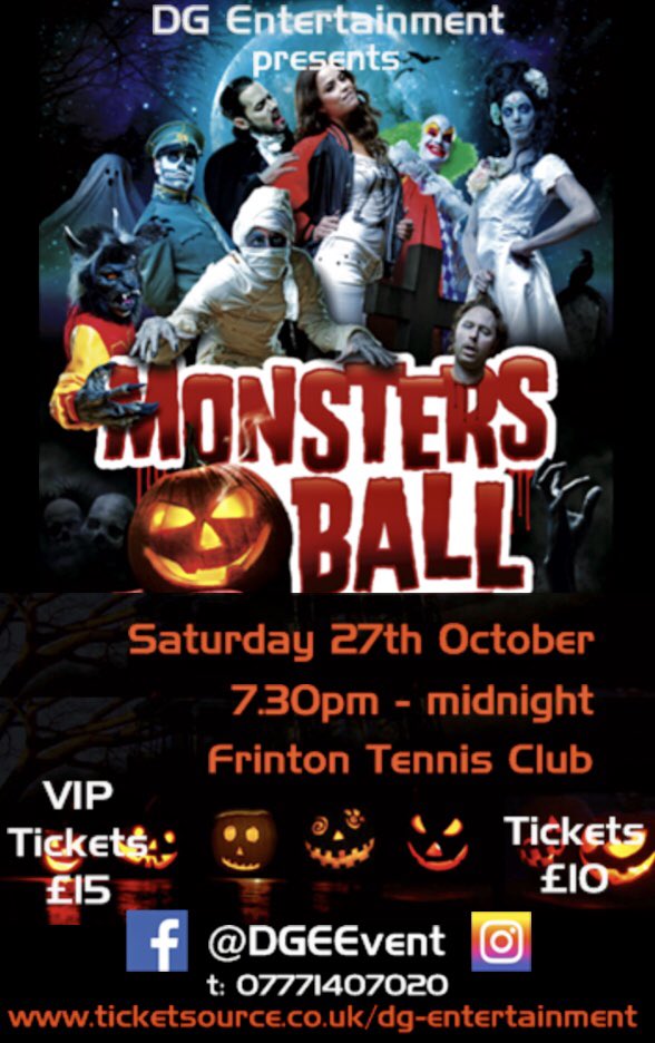 DGEevent's tweet photo. ARE YOU READY #FRINTON? We’re bringing our sellout Monsters Ball to @FrintonLTC in October... get your outfits sorted &amp; your dancing shoes ready... you won’t want to miss this one!!! For tickets - https://t.co/8TcqaQZCLX @frinton_res @WaltonRNLI @waltonyachtclub @FrintonFireStn https://t.co/xExLrc2zvF