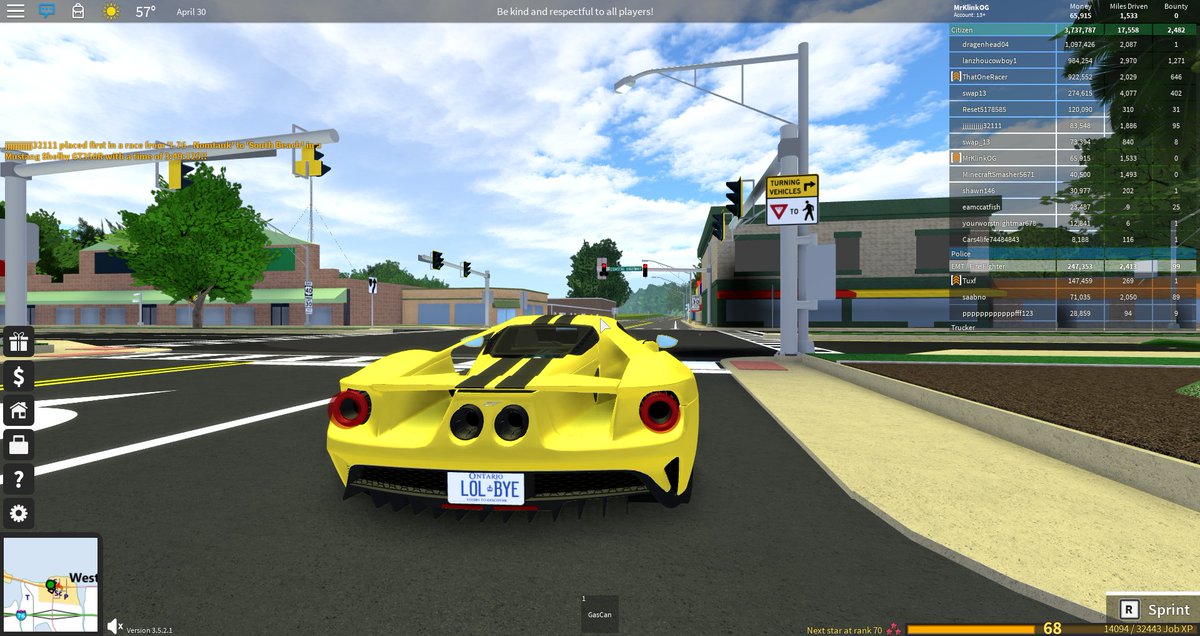 Mrklinkog On Twitter Fresh Upgrade Roblox Robloxultimatedriving Ford Gt Fordgt Lolbye - roblox ford gt