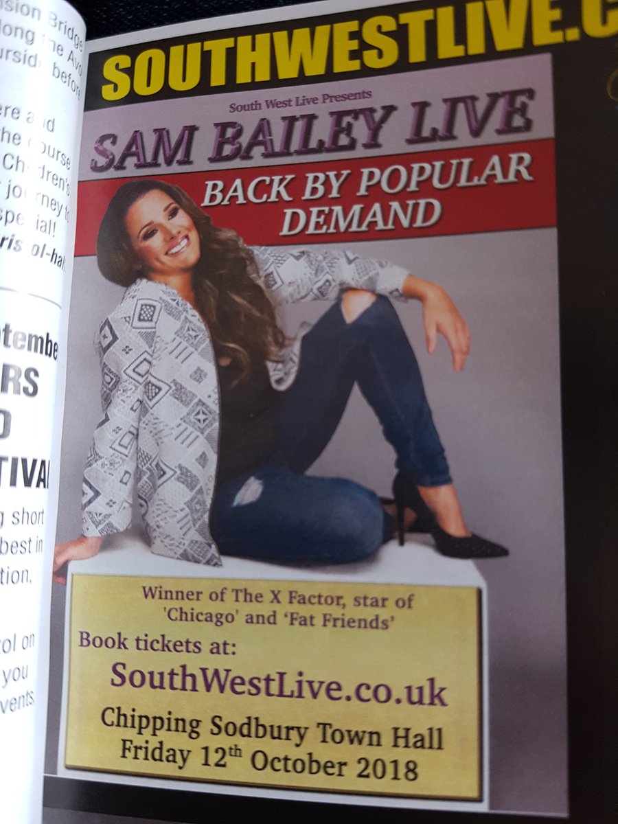 PaClampitt's tweet image. X-Factor winner @SamBaileyREAL now back by popular demand at the Chipping Sodbury Town Hall.

#SamBailey #XFactor #LivingTheDream