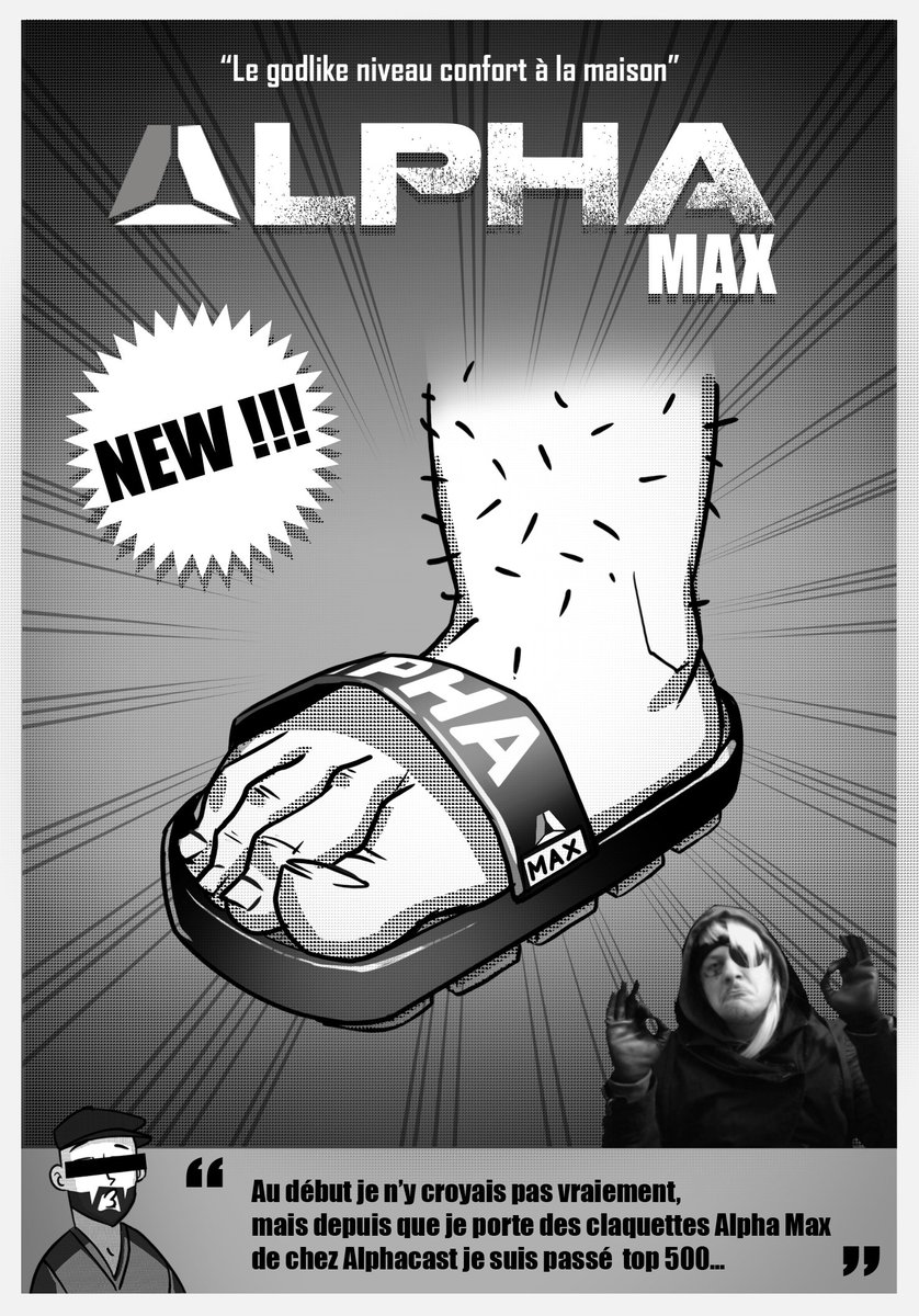 Ezkl_Art's tweet photo. Tout le monde en parle ! Toi aussi achète les claquettes Alpha Max d'@AlphaCastFR sur l'#Alphastore et devient aussi swag que ton caster préféré !!! https://t.co/JmZCh3OUyQ