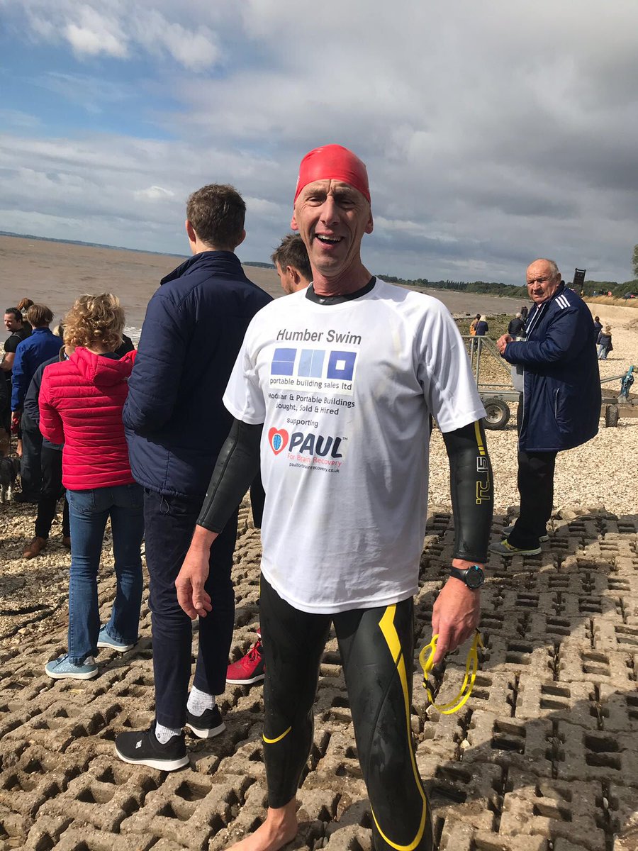 bniaspirehull's tweet photo. A huge well done to our very own Chris Wharram who completed the Humber Swim for our charity in the group Paul for brain recovery this morning. Working together! https://t.co/J1vOiNQWWy