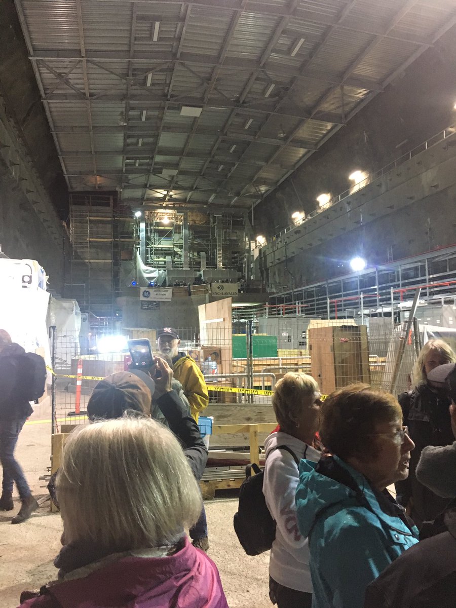 SWatson_BCH's tweet photo. LOVE the reaction of the people when they first enter the 10 storey high, as long a a football field, underground powerhouse. 
"Oh my!"
"Massive."
"What an engineering feat."
#JohnHartEvent https://t.co/00jMd56u3a