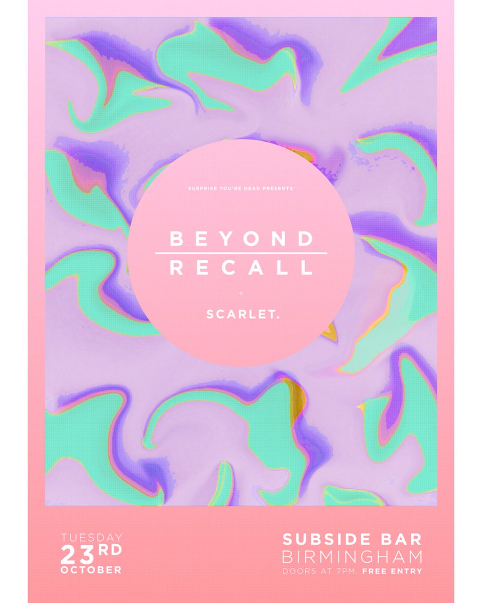 Ya boys are back in Birmingham.

A FREE show w/ <a href="/scarletbanduk/">SCARLET.</a> 

(+18 show presented by <a href="/SYD_Music/">Surprise You're Dead</a>)