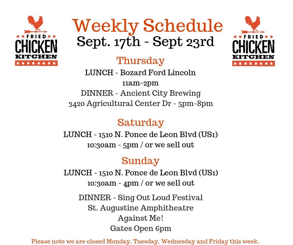 Fried Chicken Kitchen On Twitter See You At The Truck This Week