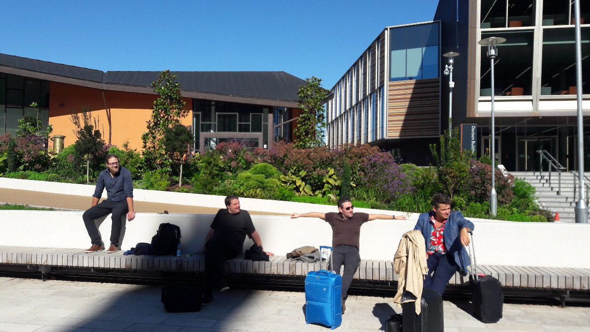 stefanie_reher's tweet photo. The Glaswegian gang soaking up a last bit of sun before heading back up north after a fantastic #EPOP2018 @zacdgreene @chris__claassen @shephard_mark https://t.co/0TKDTmPOpr