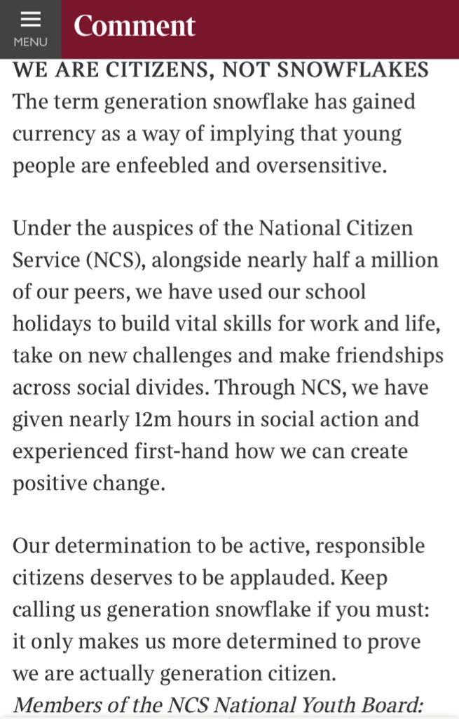 michael_lynas's tweet photo. Great to see the @NCS National Youth Board helping to change perceptions of young people in today’s @thesundaytimes #GenerationCitizen 👌 https://t.co/Ndm3naT8sr