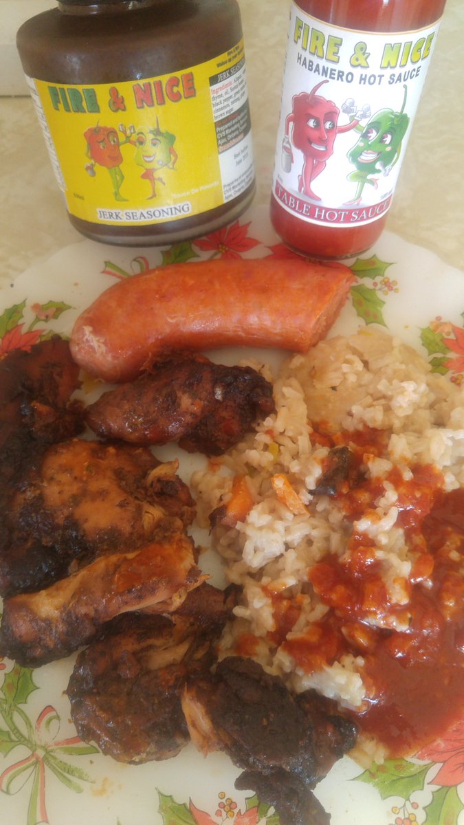 Fireandnice1's tweet photo. #jerkchicken #riceandpeas #sausage using #fireniceproducts #jerkseasoning and finishing with our #tablesauce #fireandnice #spicy #hot #toronto #pittsburgh https://t.co/31BvxBCS3d