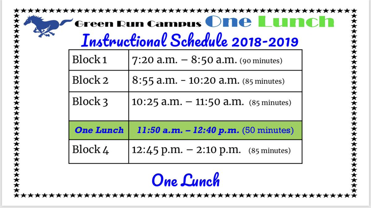 GRHS_Stallions's tweet photo. Stallions, we are back to our regular instructional schedule tomorrow &amp; it’s a B-Day! Attached are activity/tutoring/quiet spaces for lunch &amp; reminders on how to pre-order your lunch if you want to avoid lines! Have a great week, Green Run! #StallionPride https://t.co/0YpzTVm4XE