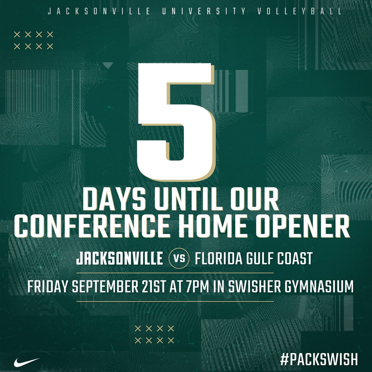 JAX_Volleyball's tweet photo. Are YOU ready? Help us #packswish for our conference home opener vs the Eagles! #phinsUp 🐬🤟🏼 https://t.co/OvhAvjTqsj
