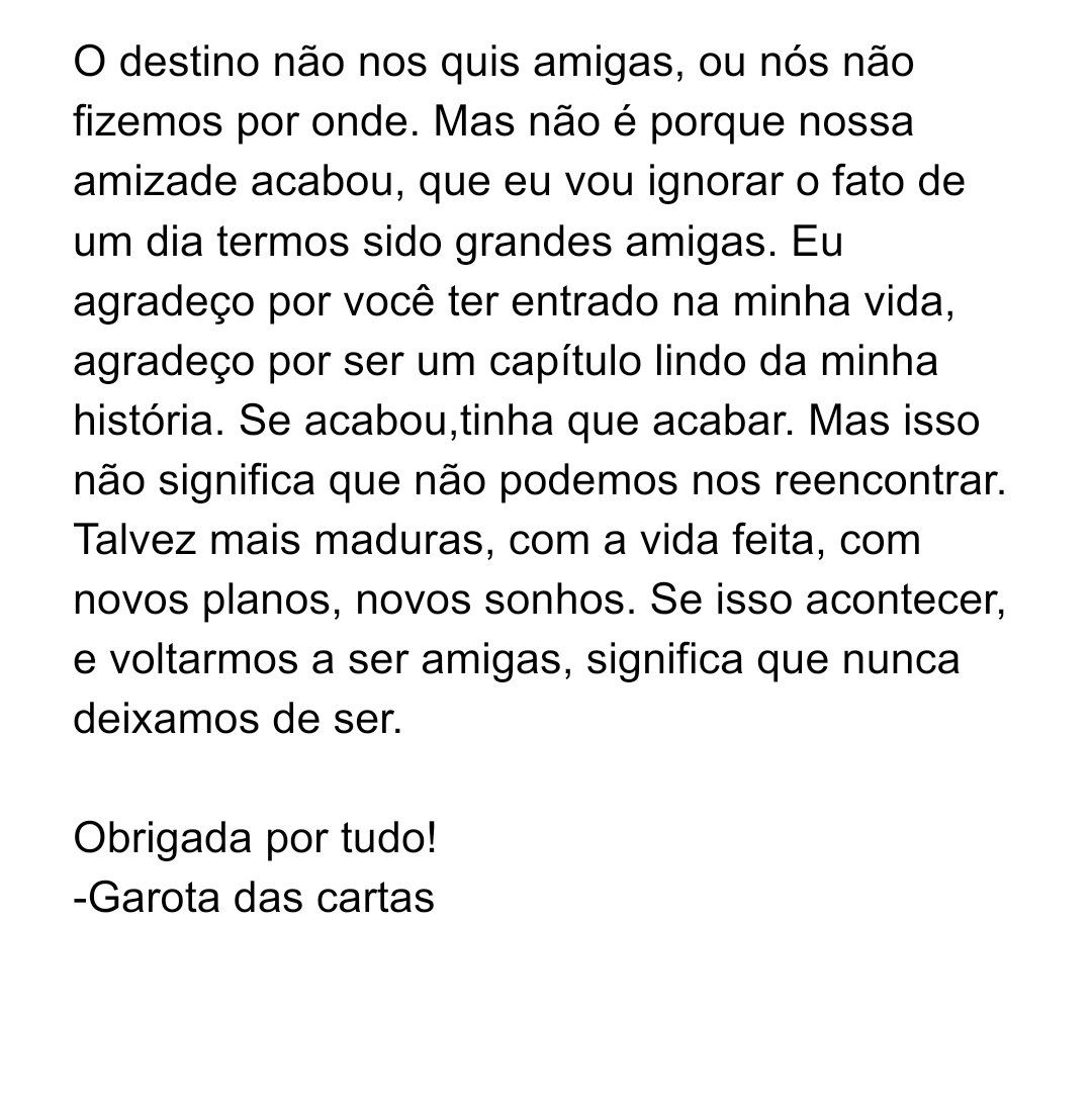 Uma Carta Para Voce En Twitter Carta Para Minha Ex Melhor Amiga