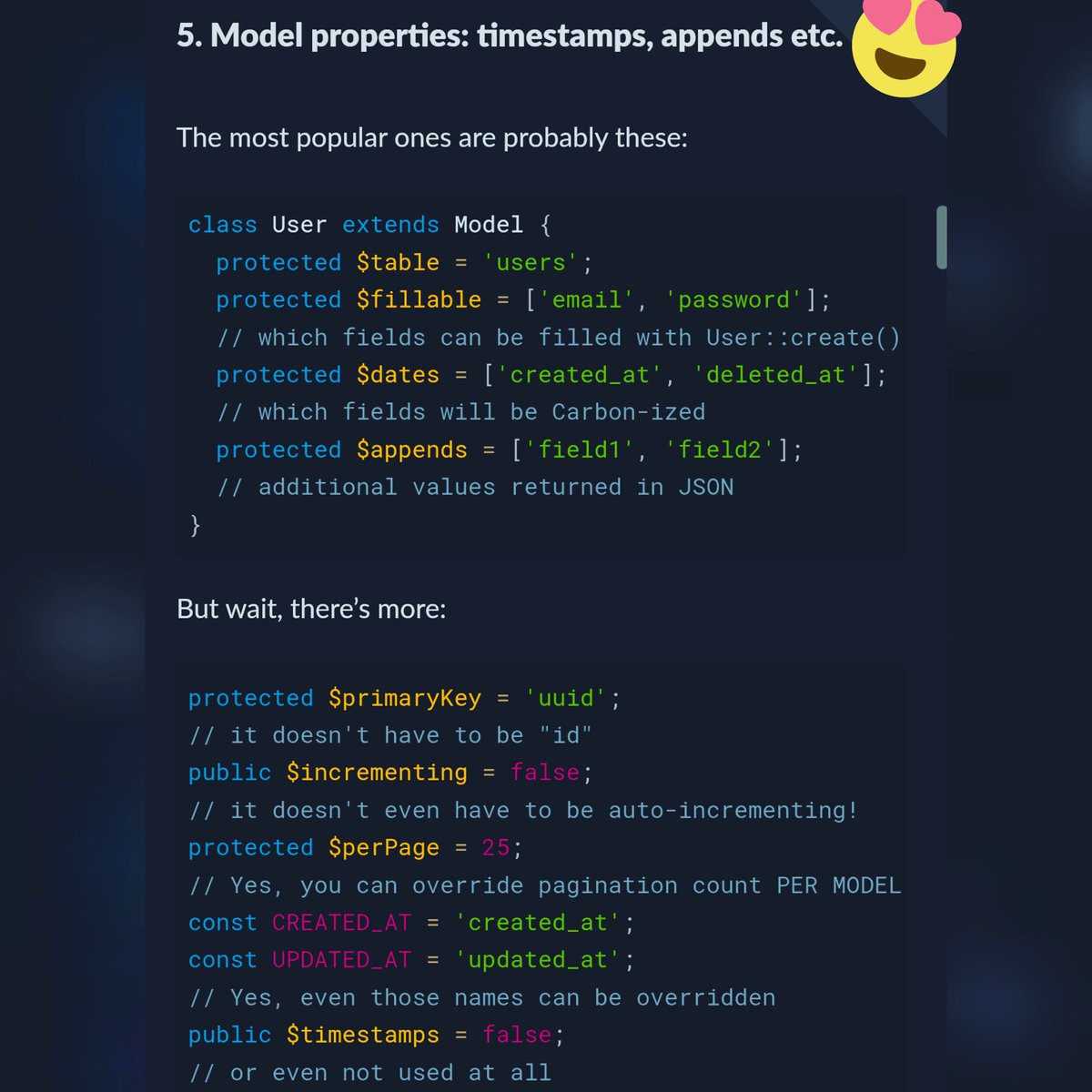 LaravelVueJs's tweet image. Laravel Eloquent Tips and Tricks.
 Did you know it !? 
Laravel-VueJs.com
#laravelvuejs #Laravel #Vuejs #Tricks #Tips
 @laravelnews