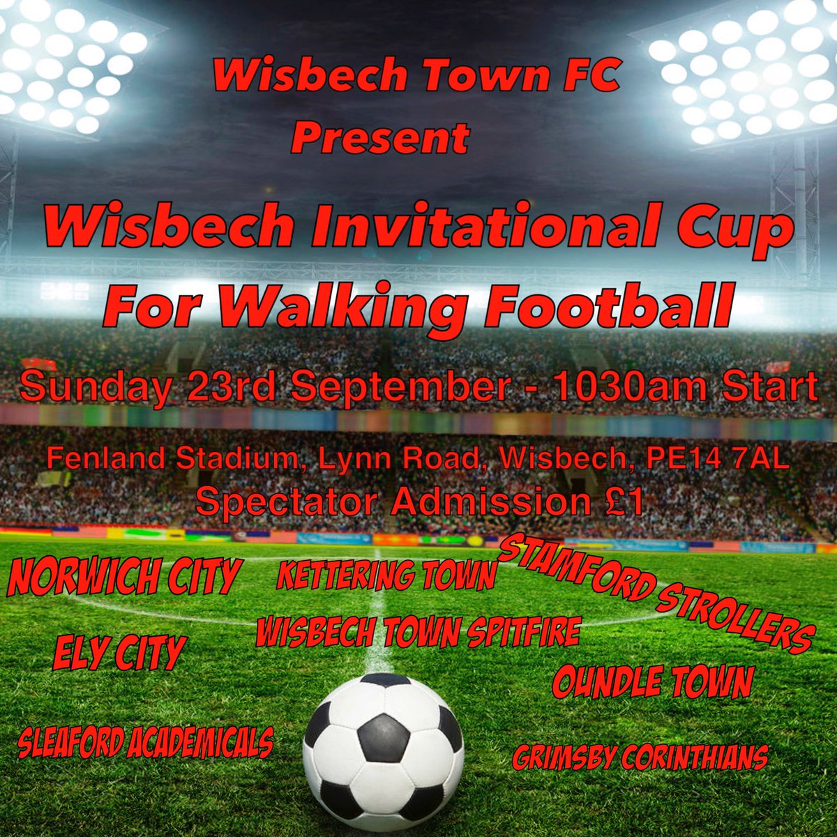 jonnypearce209's tweet photo. Next Sunday @wisbechtownfc walking football makes a competitive debut at the club, come and see what it’s all about https://t.co/AeyvES96Ri