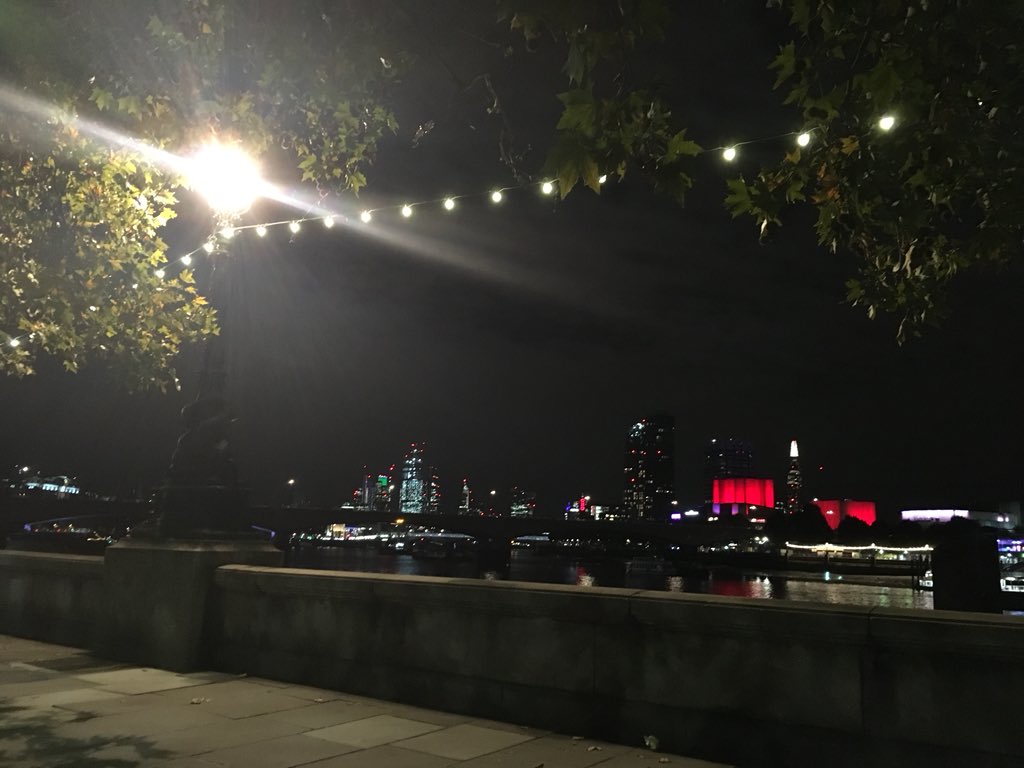 ChrisRuthLee's tweet photo. I need to start carrying a notebook, just to help me digest the shows Iโm seeing lately. After seeing @TheJungleLDN last week, I had to stare at this view (with wine out of a plastic cup) for an hour. Itโs happened again today (but less wine). #gatheringthoughts #beyondtheatre https://t.co/XCIIEcE8Zy