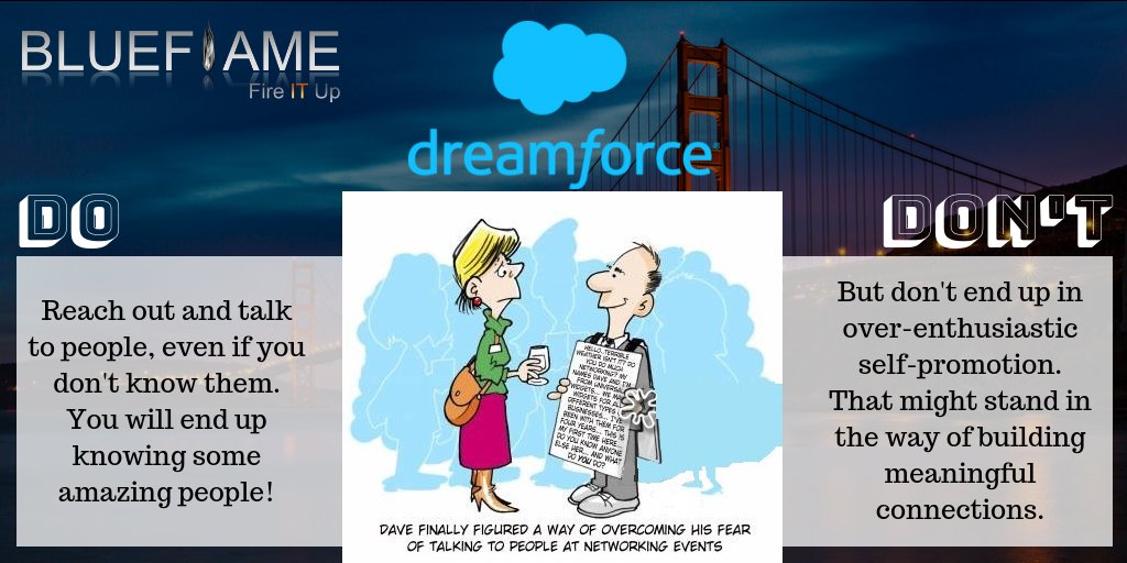 BlueFlame_Labs's tweet photo. All set to go to #Dreamforce? Bags packed, itineraries planned, meetings set and excitement out of control, right? Well great! But don't forget the most important part of #DF18! The people!

#Salesforce #TrailblazerCommunity #AwesomeAdmin #SalesforceOhana #RoadtoDF18 @salesforce https://t.co/dy2Y6iN5gl