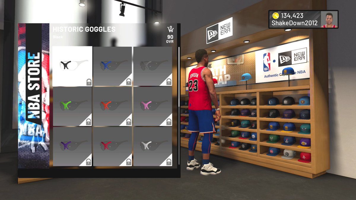 ShakeDown2012's tweet photo. YOOO! You can get Goggles! 😆 Dudes been asking for this for YEARS! @iPodKingCarter #NBA2K19 https://t.co/V4C0NtCgrL